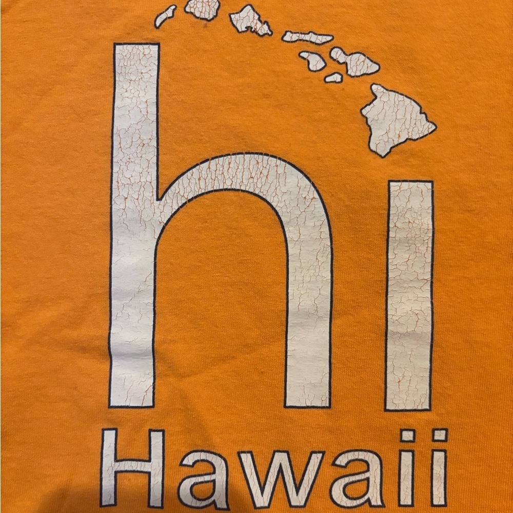 Vintage Hawaii Graphic Orange T-Shirt Women’s Medium Gildan - Picture 2 of 8